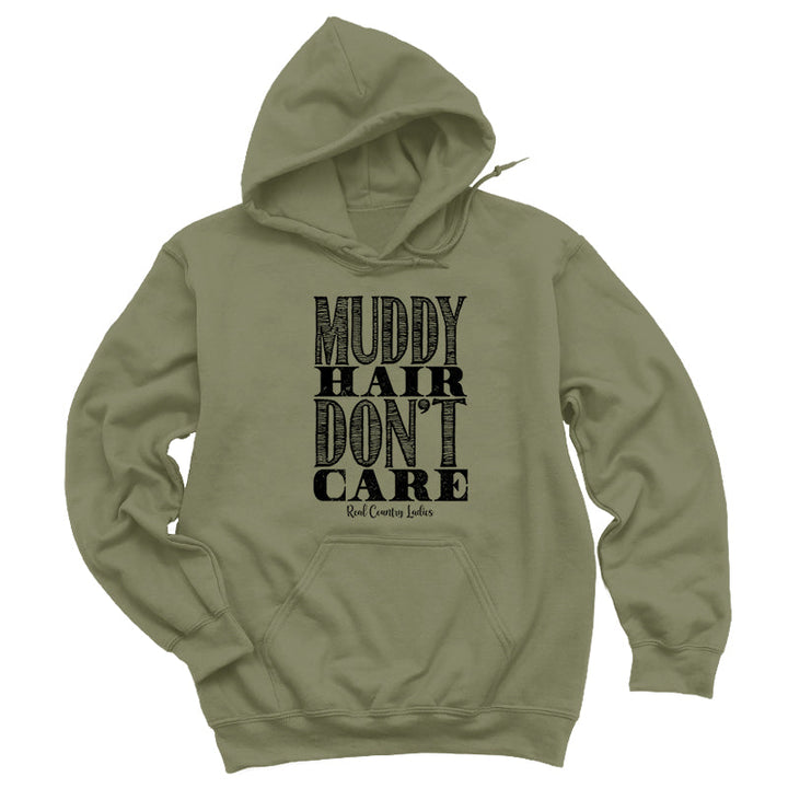 Black Friday | Muddy Hair Don't Care Black Print Hoodies & Long Sleeves