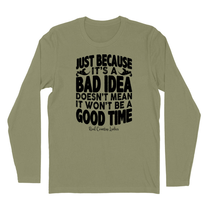 Blowout | Just Because It's A Bad Idea Black Print Hoodies & Long Sleeves