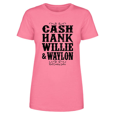 Blowout |  Cash Hank Willie Waylon Black Print Front Apparel