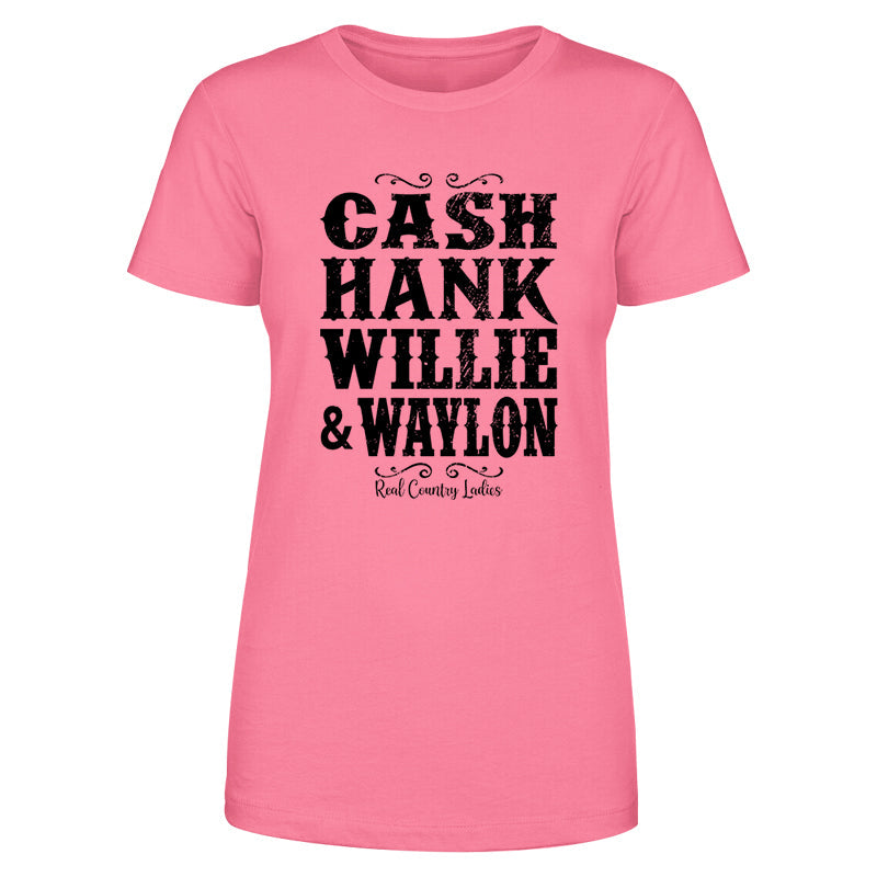 Black Friday | Cash Hank Willie Waylon Black Print Front Apparel