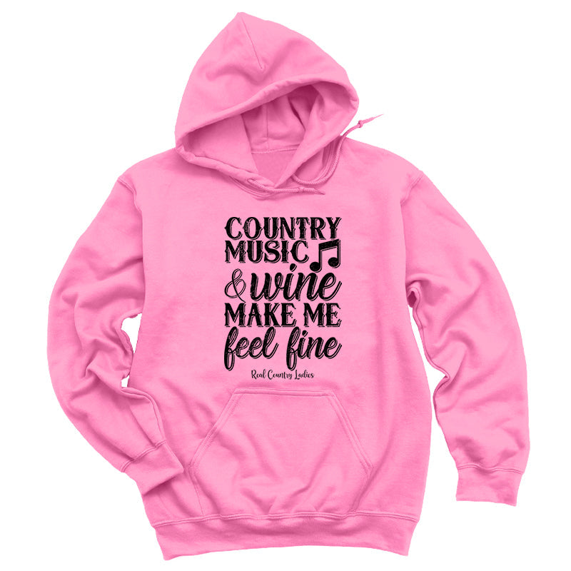 Blowout | Country Music And Wine Black Print Hoodies & Long Sleeves