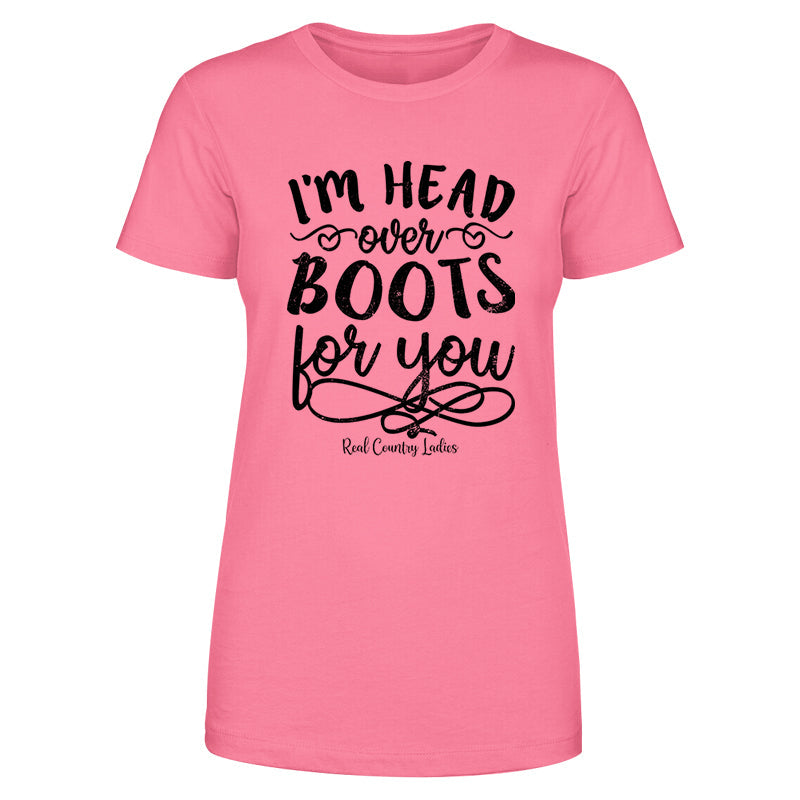 Blowout |  I'm Head Over Boots For You Black Print Front Apparel