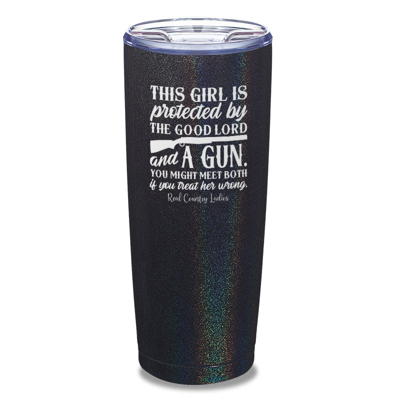 Black Friday | The Good Lord And A Gun Laser Etched Tumbler