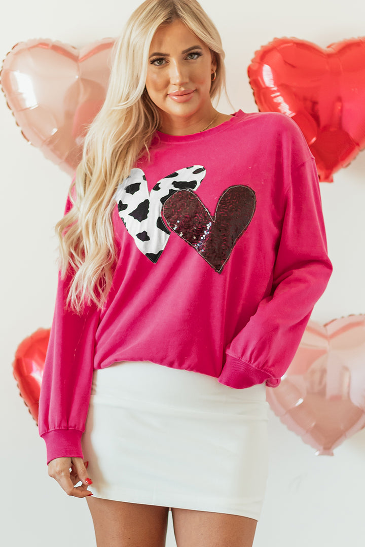 Cow & Sequin Patch Sweatshirt