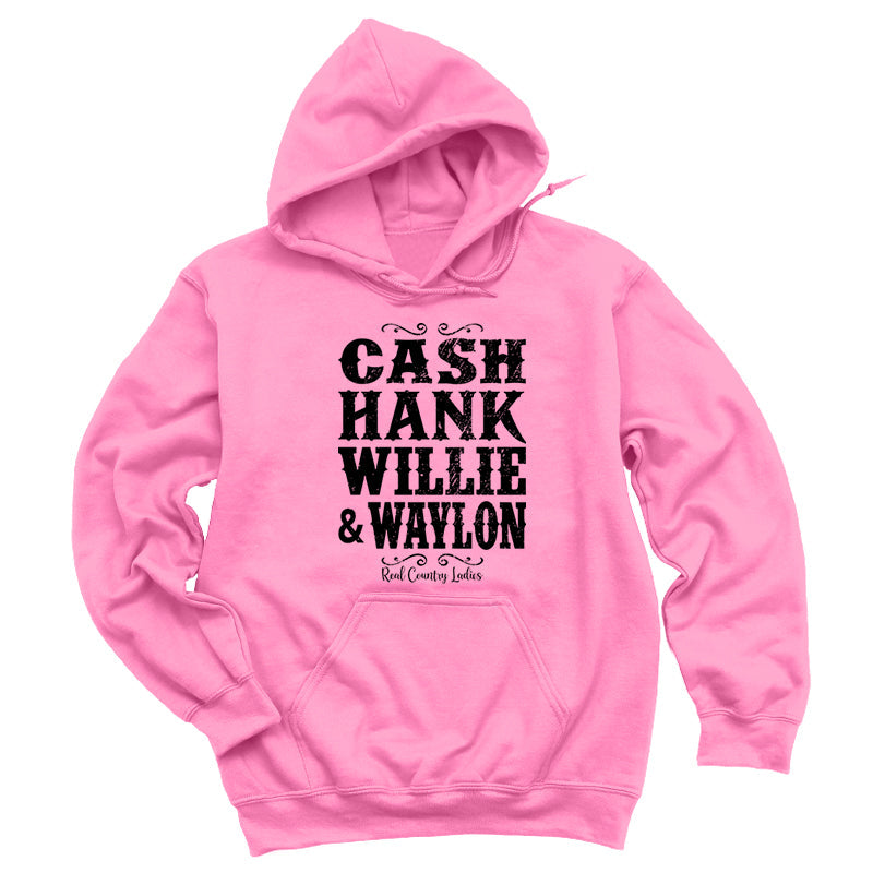 Blowout | Cash Hank Willie Waylon Black Print Hoodies & Long Sleeves