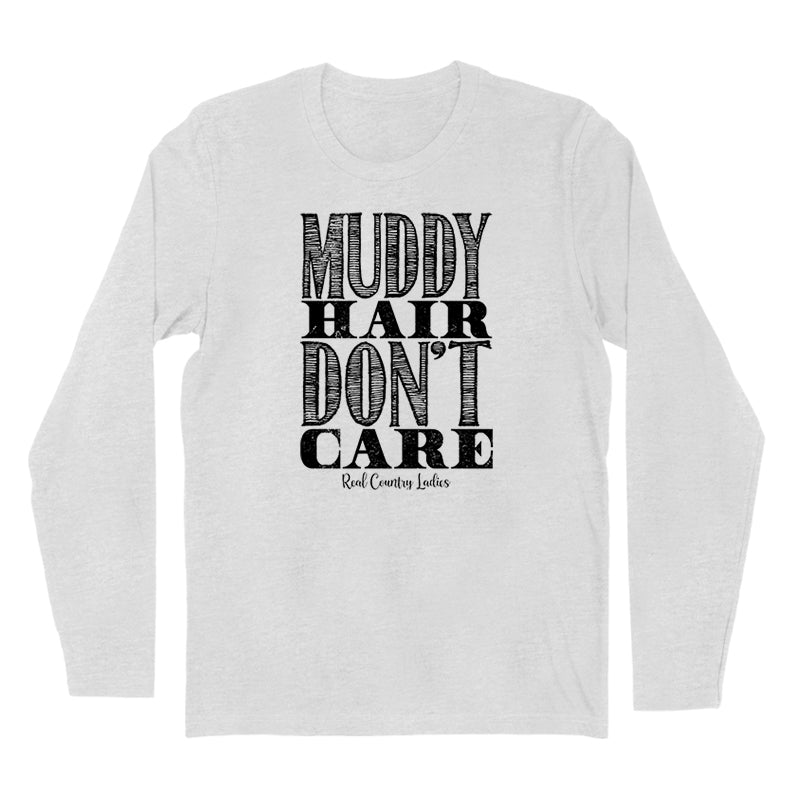 Blowout | Muddy Hair Don't Care Black Print Hoodies & Long Sleeves