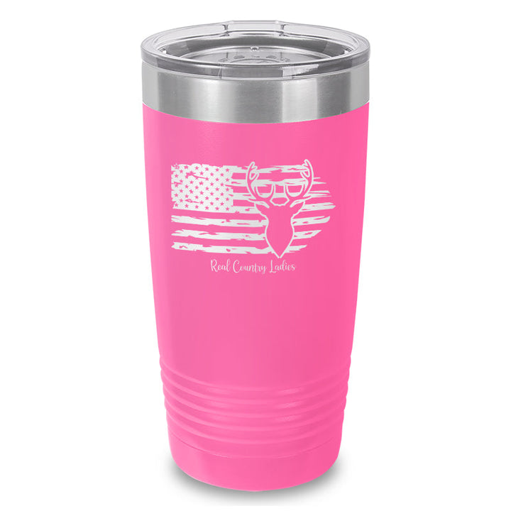 Black Friday | Deer USA Flag Laser Etched Tumbler