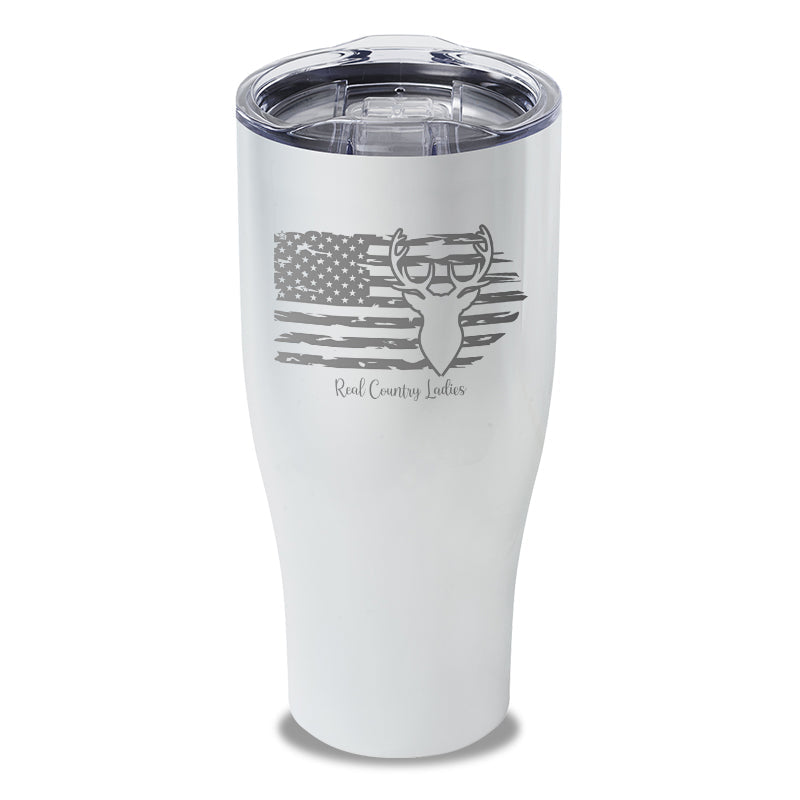 Black Friday | Deer USA Flag Laser Etched Tumbler