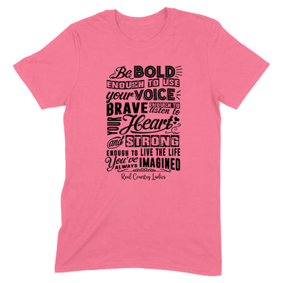 Blowout |  Bold Brave And Strong Black Print Front Apparel