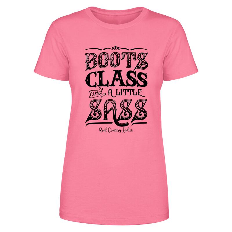 Blowout |  Boots Class And A Little Sass Black Print Front Apparel