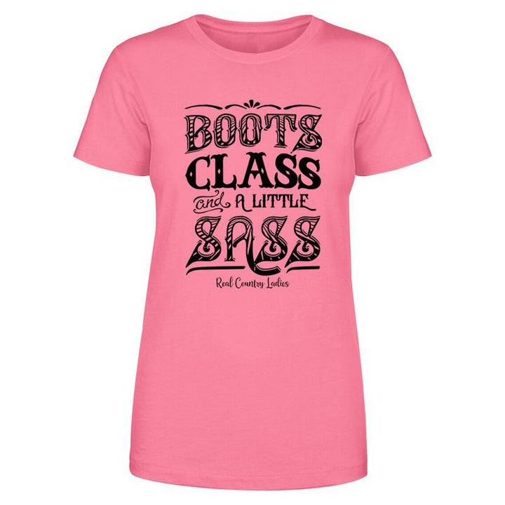 Black Friday | Boots Class And A Little Sass Black Print Front Apparel