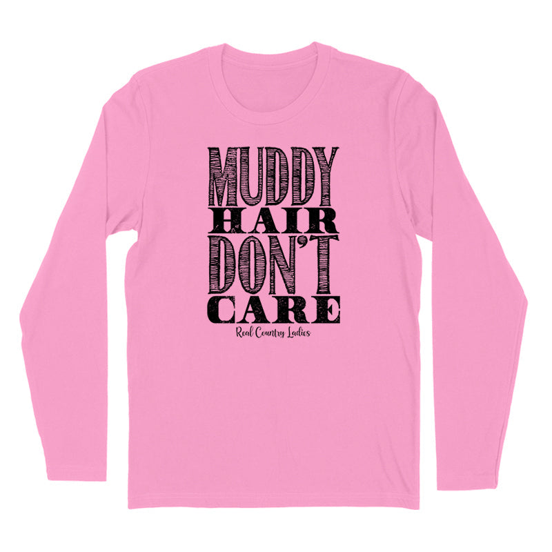 Blowout | Muddy Hair Don't Care Black Print Hoodies & Long Sleeves