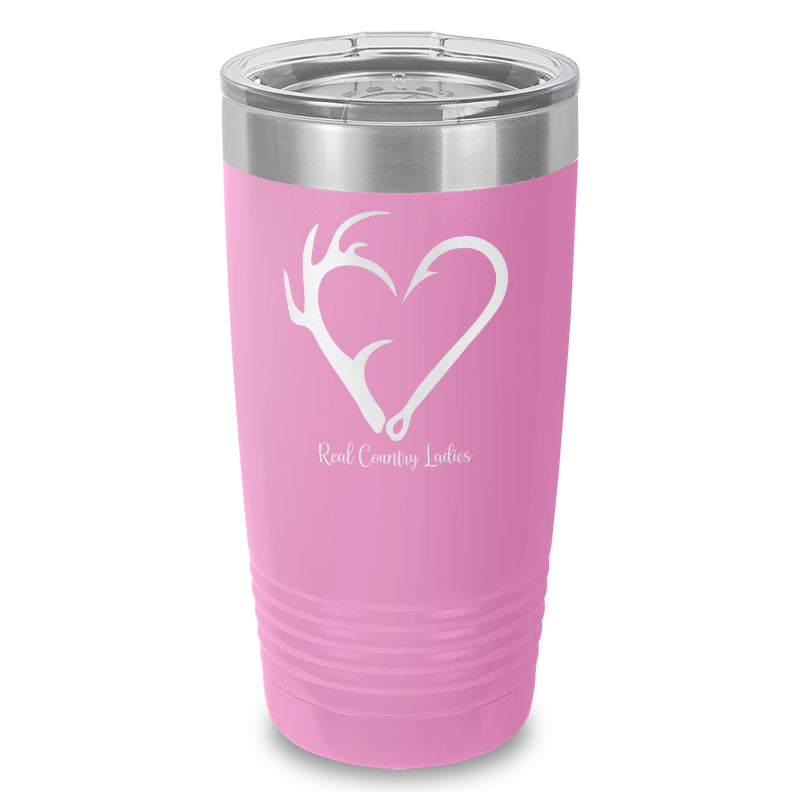 Black Friday | Hunting Fishing Heart Laser Etched Tumbler