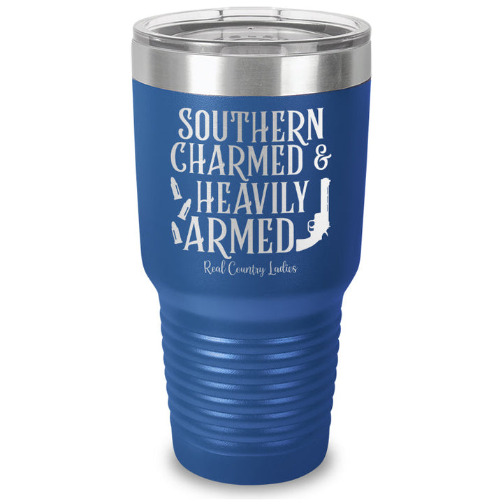 Black Friday | Southern Charmed And Heavily Armed Laser Etched Tumbler