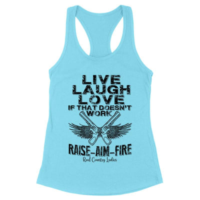 Blowout |  Raise Aim Fire Black Print Front Apparel