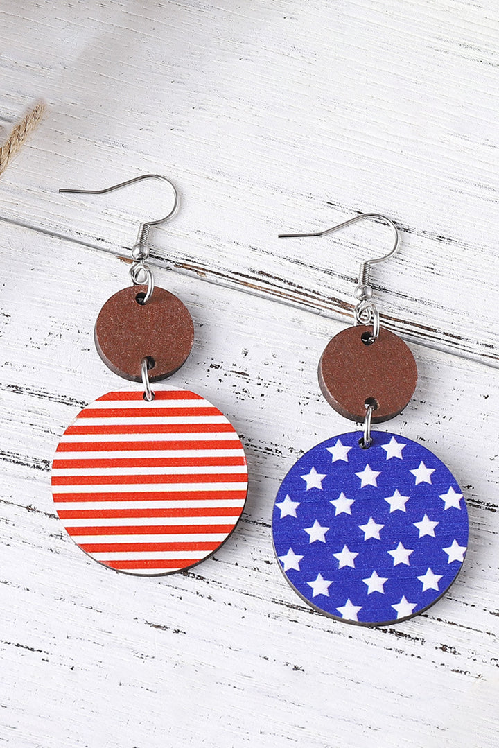 4th of July Wooden Flag Earrings