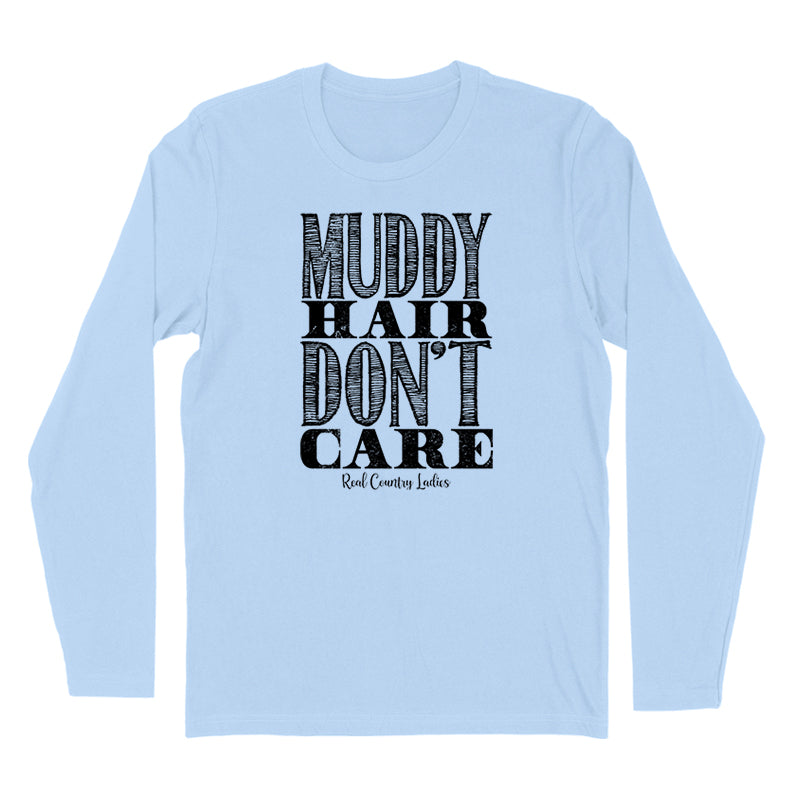 Blowout | Muddy Hair Don't Care Black Print Hoodies & Long Sleeves