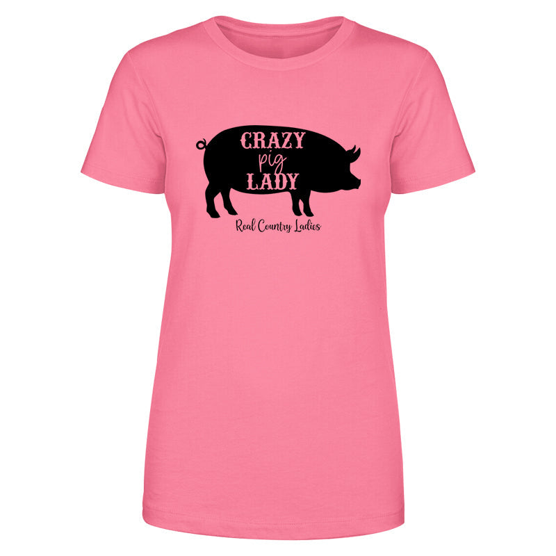 Blowout |  Crazy Pig Lady Black Print Apparel