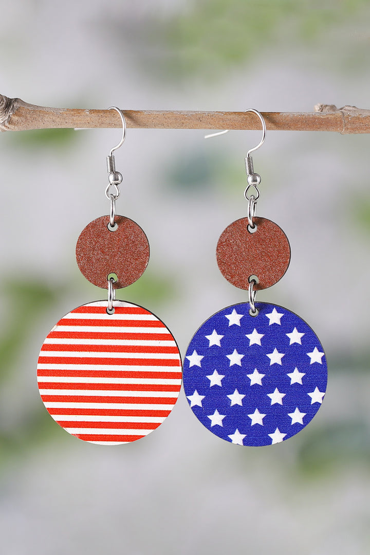 4th of July Wooden Flag Earrings