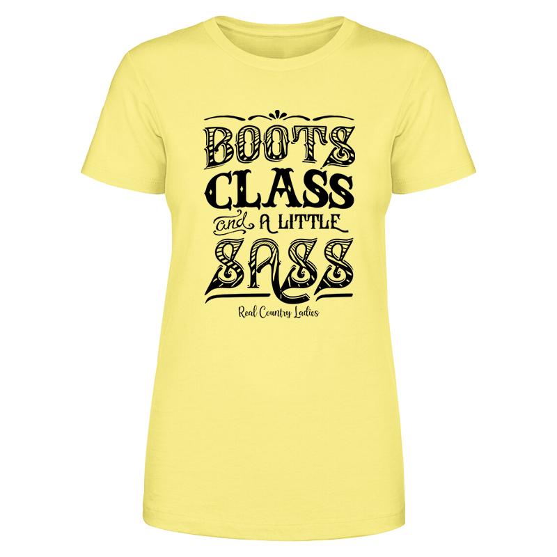 Black Friday | Boots Class And A Little Sass Black Print Front Apparel