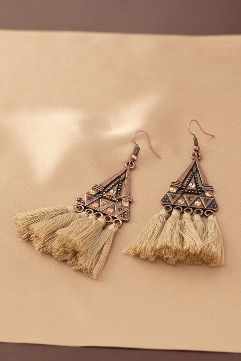 Boho Triangle Metal Tasseled Earrings