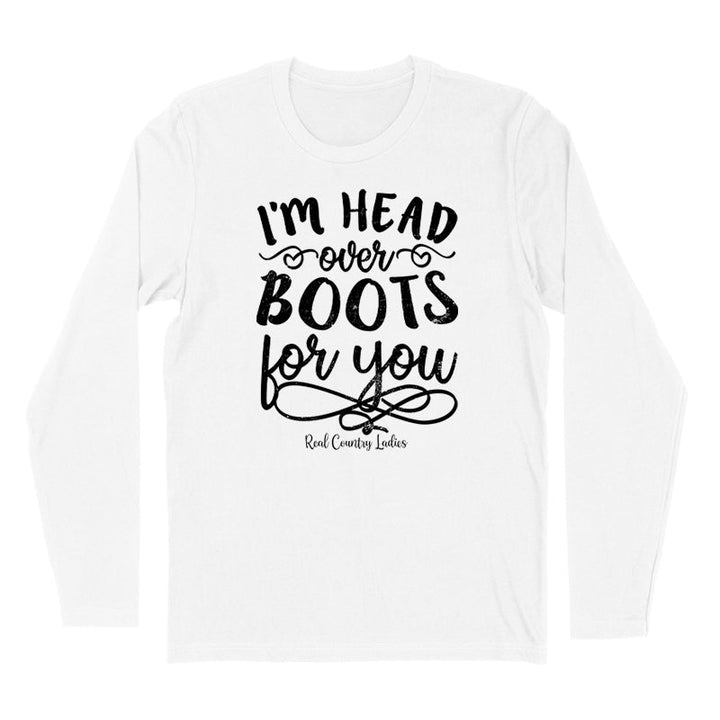 Black Friday | I'm Head Over Boots For You Black Print Hoodies & Long Sleeves