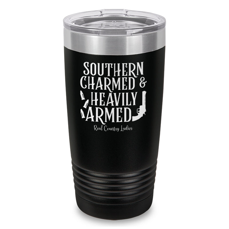 Black Friday | Southern Charmed And Heavily Armed Laser Etched Tumbler