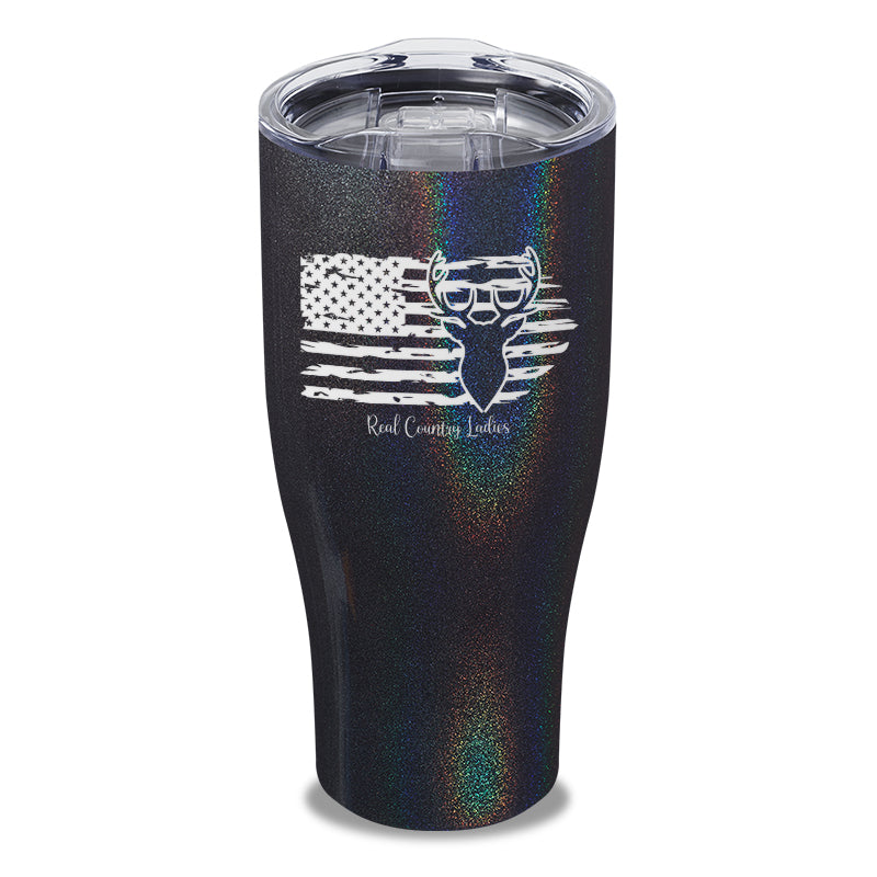 Black Friday | Deer USA Flag Laser Etched Tumbler