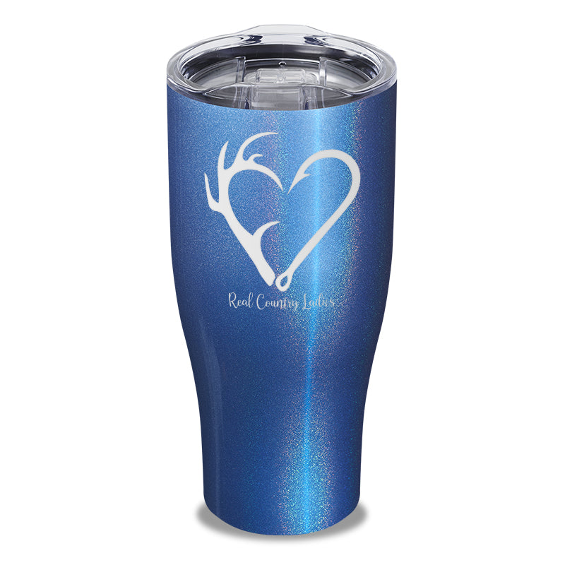 Black Friday | Hunting Fishing Heart Laser Etched Tumbler