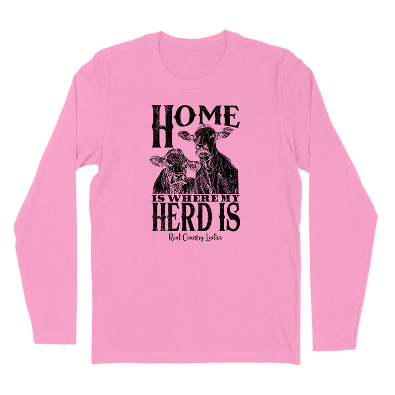 Blowout | Home Is Where My Herd Is Black Print Hoodies & Long Sleeves