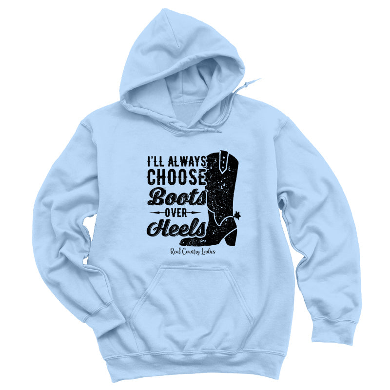 Blowout | I'll Always Choose Boots Black Print Hoodies & Long Sleeves