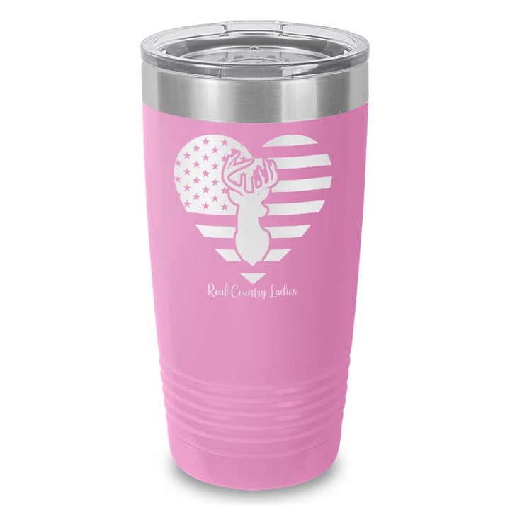 Black Friday | Flag Heart Deer Laser Etched Tumbler