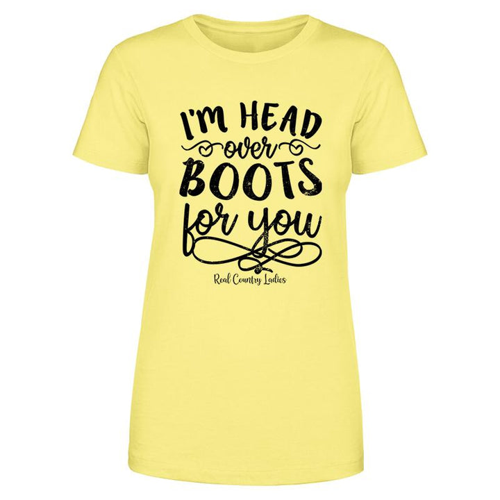 Black Friday | I'm Head Over Boots For You Black Print Front Apparel