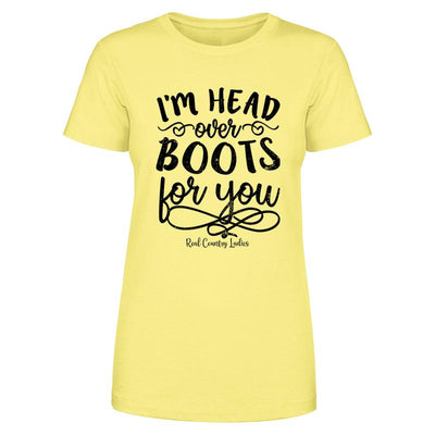 Blowout |  I'm Head Over Boots For You Black Print Front Apparel