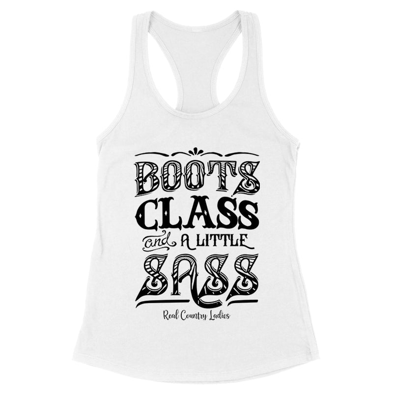 Black Friday | Boots Class And A Little Sass Black Print Front Apparel