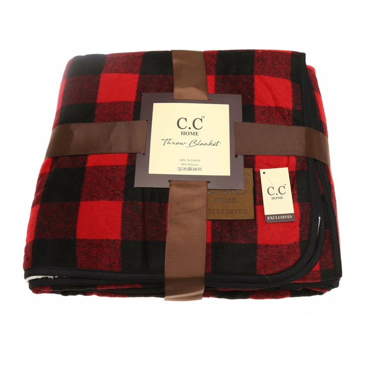 Buffalo Check Sherpa Lined Throw C.C Blanket