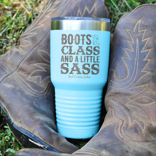 Falling For Deals | Boots Class Sass Laser Etched Tumbler