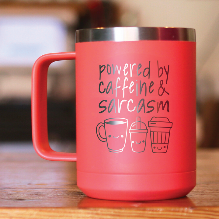 Powered By Caffeine and Sarcasm Coffee Mug