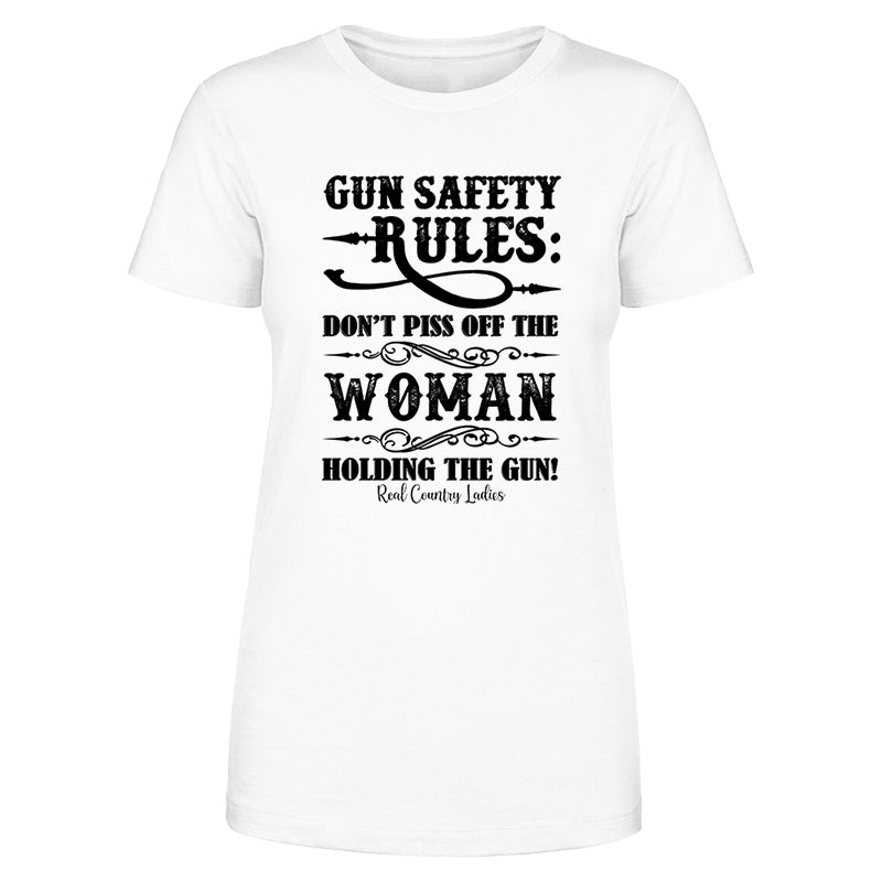 Black Friday | Gun Safety Rules Black Print Front Apparel