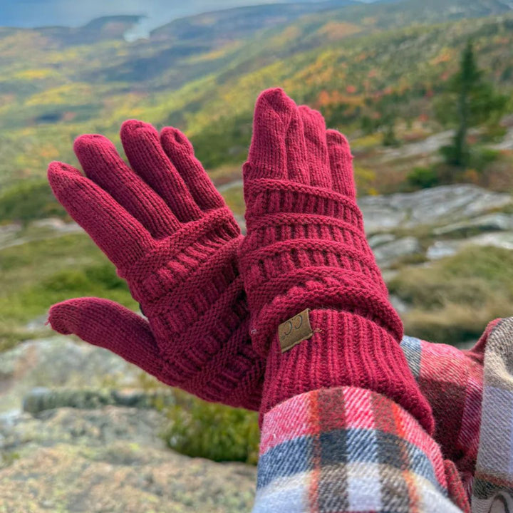 Solid Cable Knit C.C Gloves