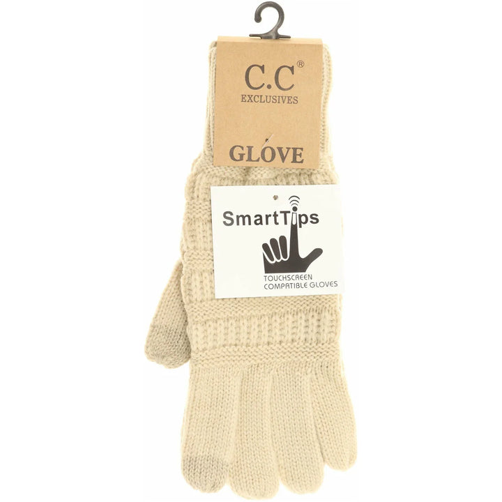 Solid Cable Knit C.C Gloves