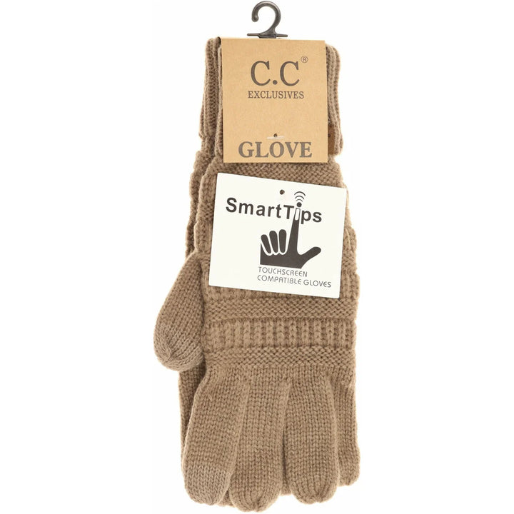 Solid Cable Knit C.C Gloves