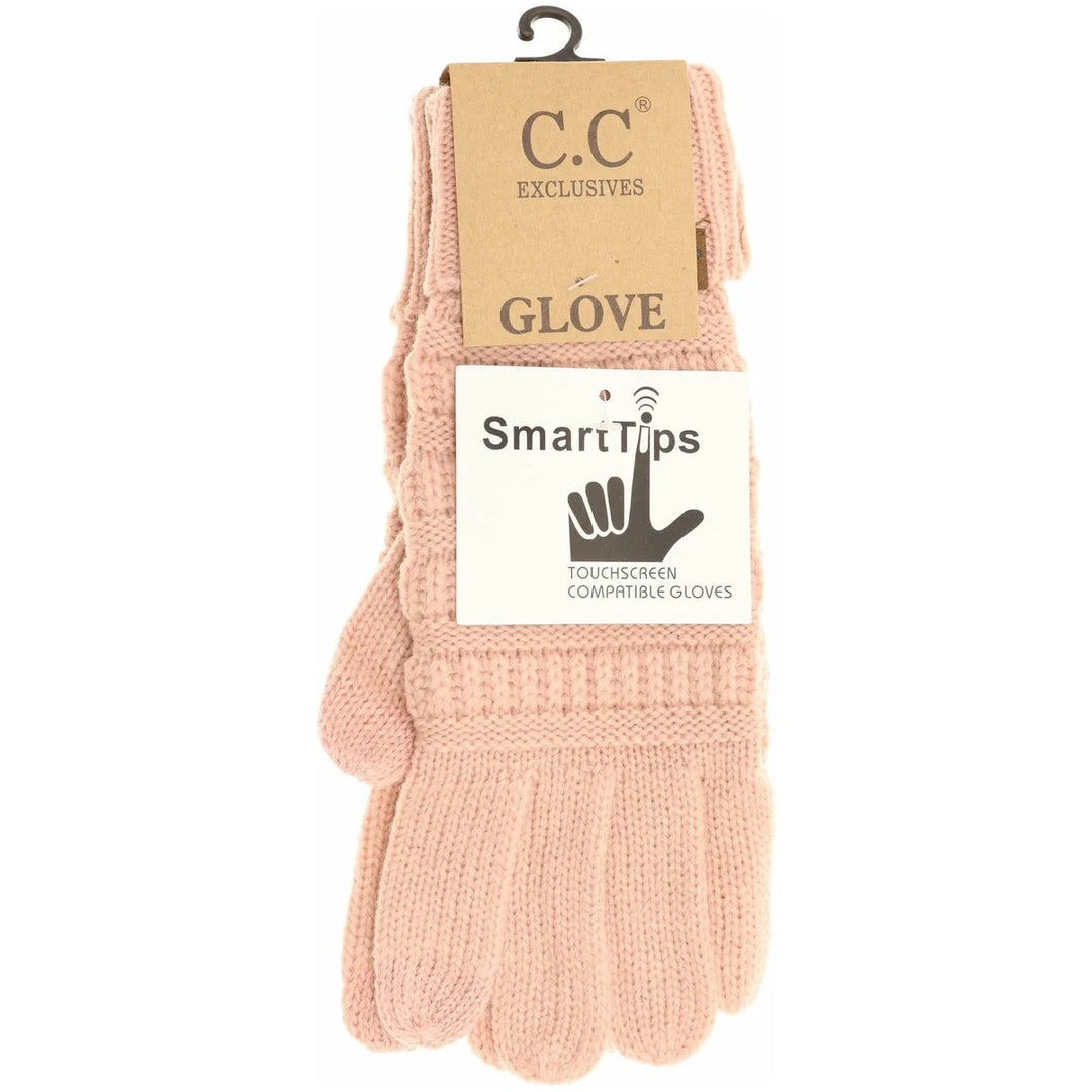 Solid Cable Knit C.C Gloves