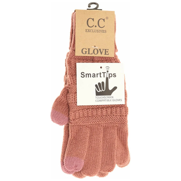 Solid Cable Knit C.C Gloves