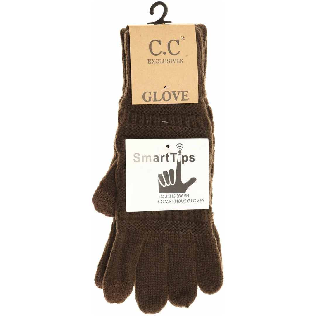 Solid Cable Knit C.C Gloves