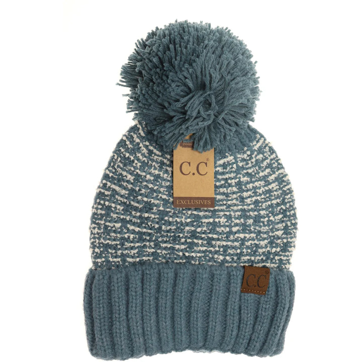 Tweed Knit Pom C.C Beanie