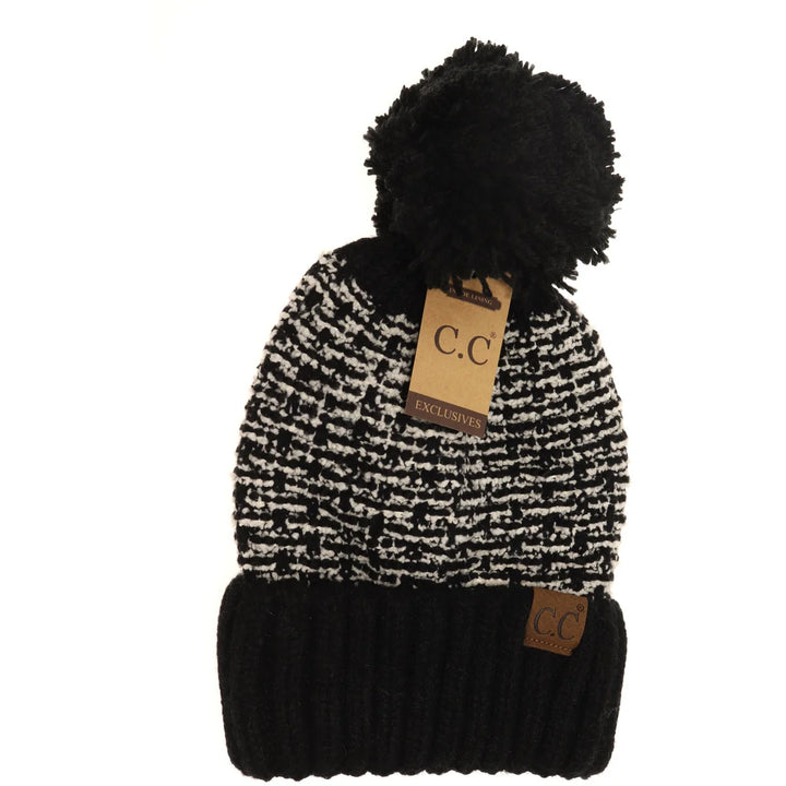 Tweed Knit Pom C.C Beanie