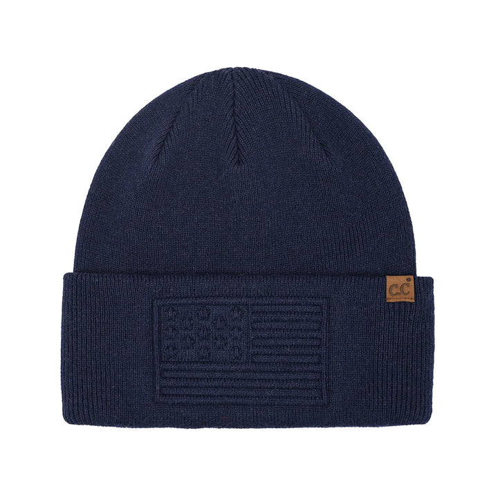 Embossed 3D American Flag C.C Beanie