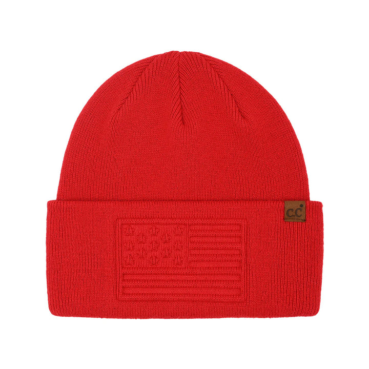 Embossed 3D American Flag C.C Beanie