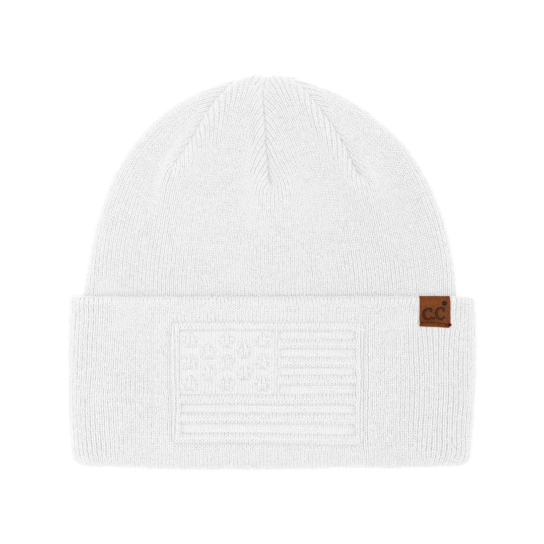 Embossed 3D American Flag C.C Beanie